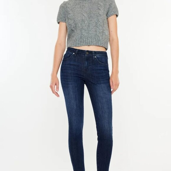 Kancan High-Rise Slim Fit Raw Hem Ankle Jeans - Picture 3 of 8